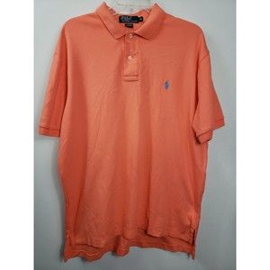 Polo Golf Ralph Lauren Mens Shirt Size Med Cotton Peach color short sleeve